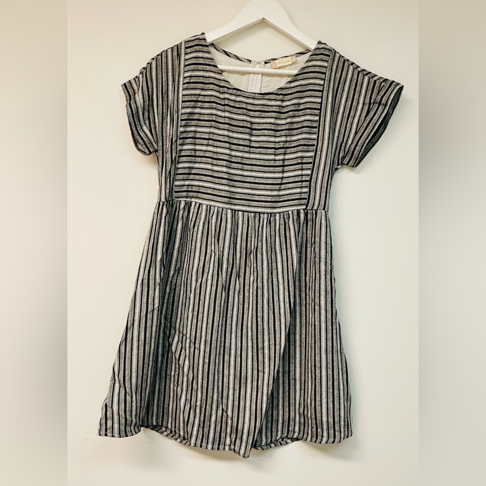 Altar’s State Black & White Striped Short Sleeve Dress